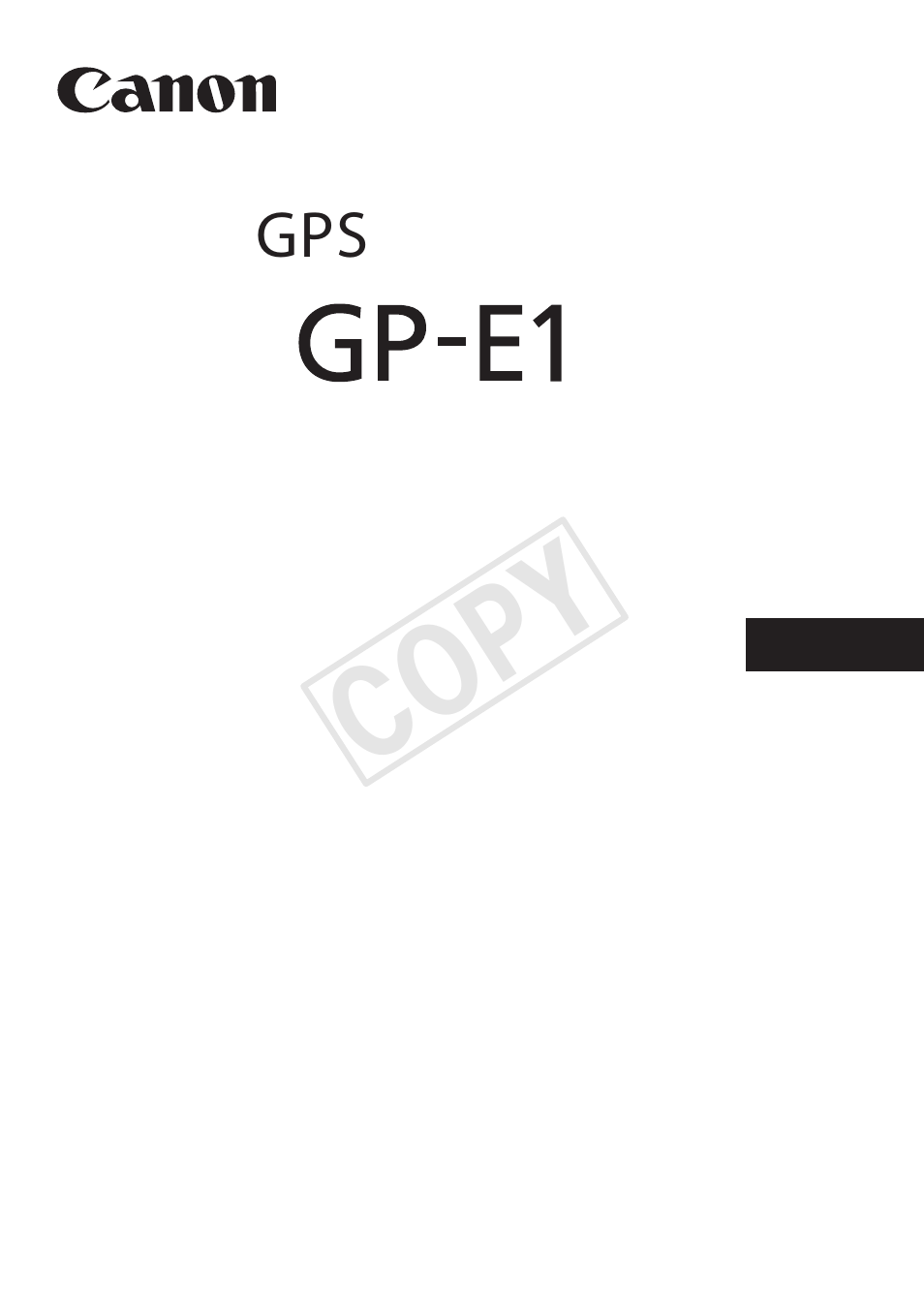 Cop y | Canon GPS Receiver GP-E1 User Manual | Page 3 / 228