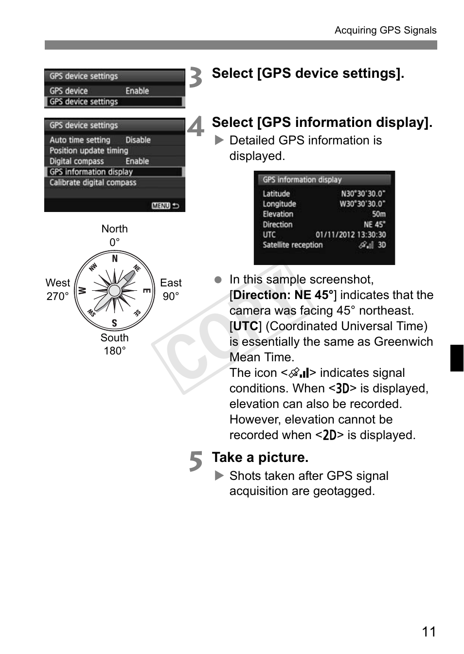 Cop y | Canon GPS Receiver GP-E1 User Manual | Page 37 / 228
