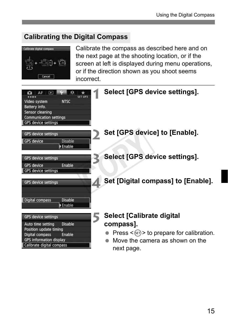 Cop y | Canon GPS Receiver GP-E1 User Manual | Page 41 / 228