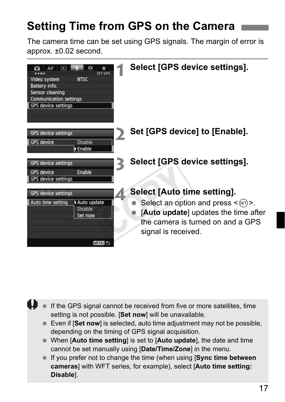 Cop y | Canon GPS Receiver GP-E1 User Manual | Page 43 / 228