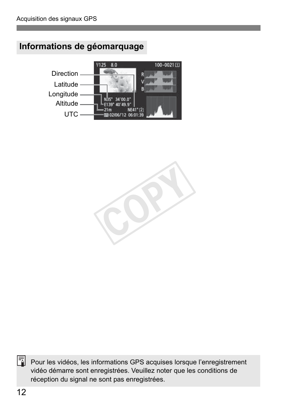 Cop y | Canon GPS Receiver GP-E1 User Manual | Page 62 / 228