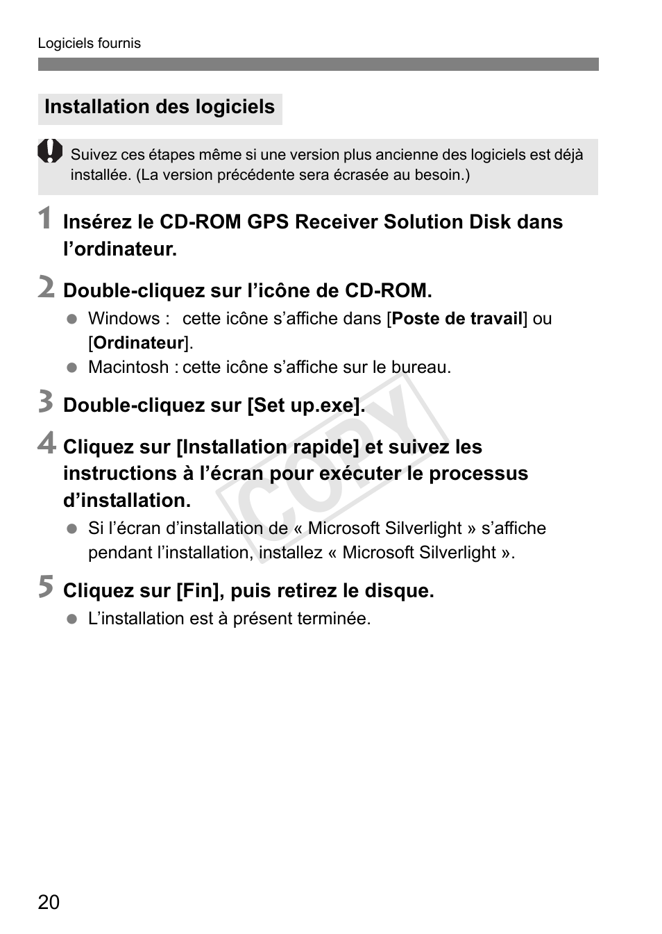 Cop y | Canon GPS Receiver GP-E1 User Manual | Page 70 / 228