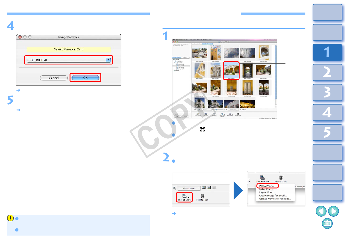 Printing an image, Cop y | Canon EOS Rebel T3i 18-55mm IS II Lens Kit User Manual | Page 16 / 89