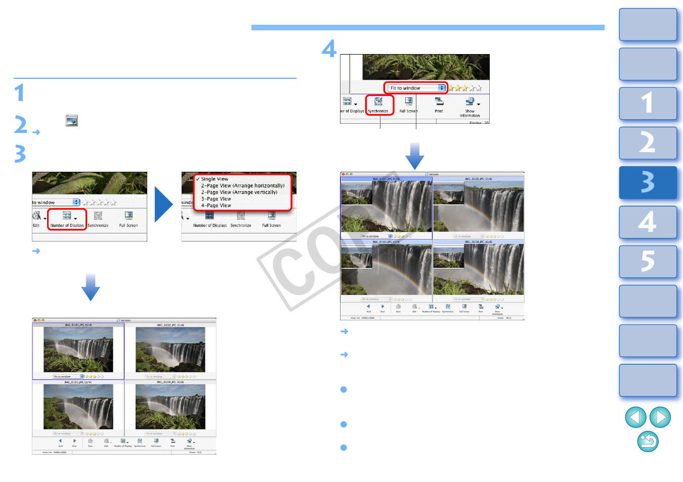Comparing multiple images, Cop y | Canon EOS Rebel T3i 18-55mm IS II Lens Kit User Manual | Page 52 / 89