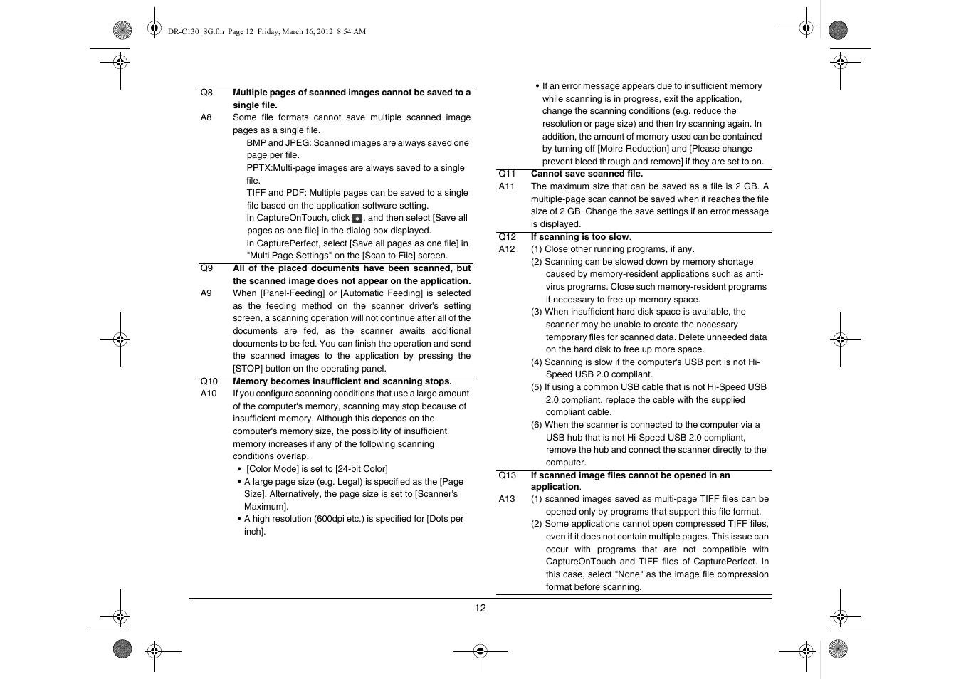 Canon imageFORMULA DR-C130 Document Scanner User Manual | Page 13 / 50