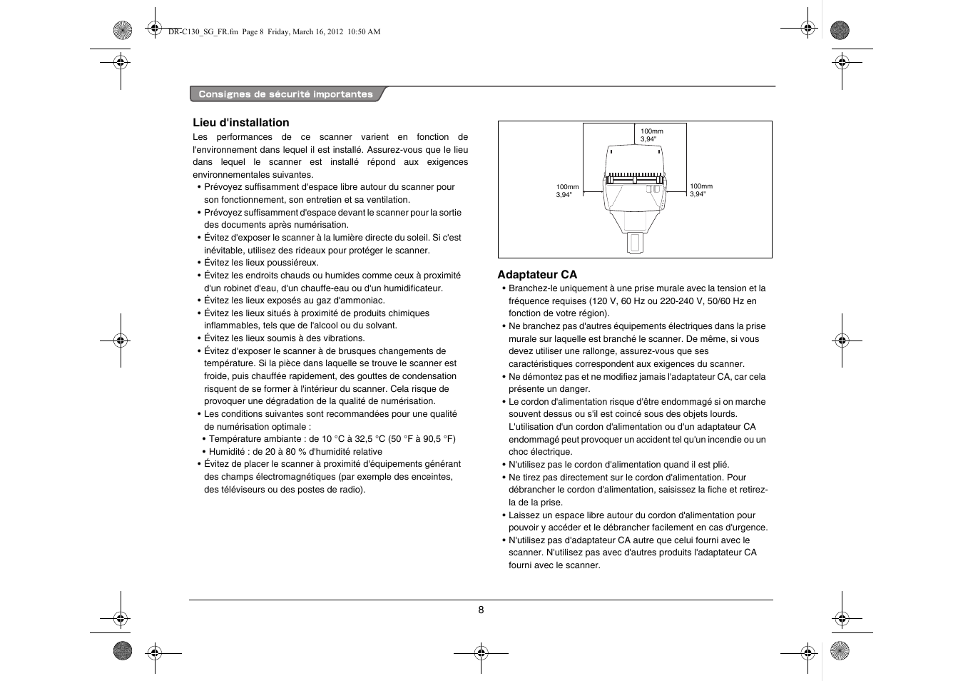 Canon imageFORMULA DR-C130 Document Scanner User Manual | Page 25 / 50