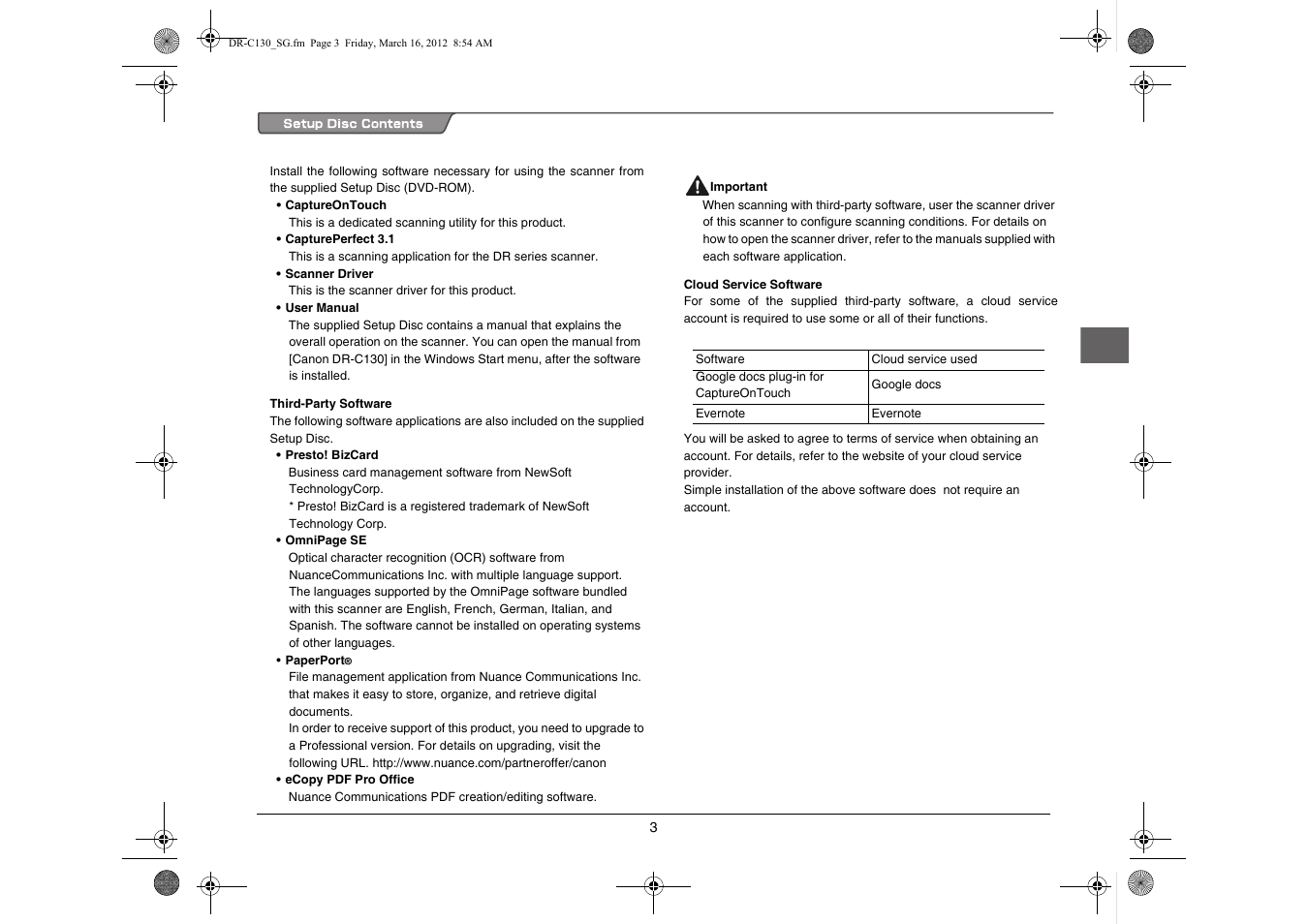 Canon imageFORMULA DR-C130 Document Scanner User Manual | Page 4 / 50