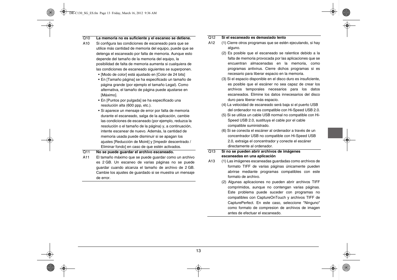 Canon imageFORMULA DR-C130 Document Scanner User Manual | Page 46 / 50