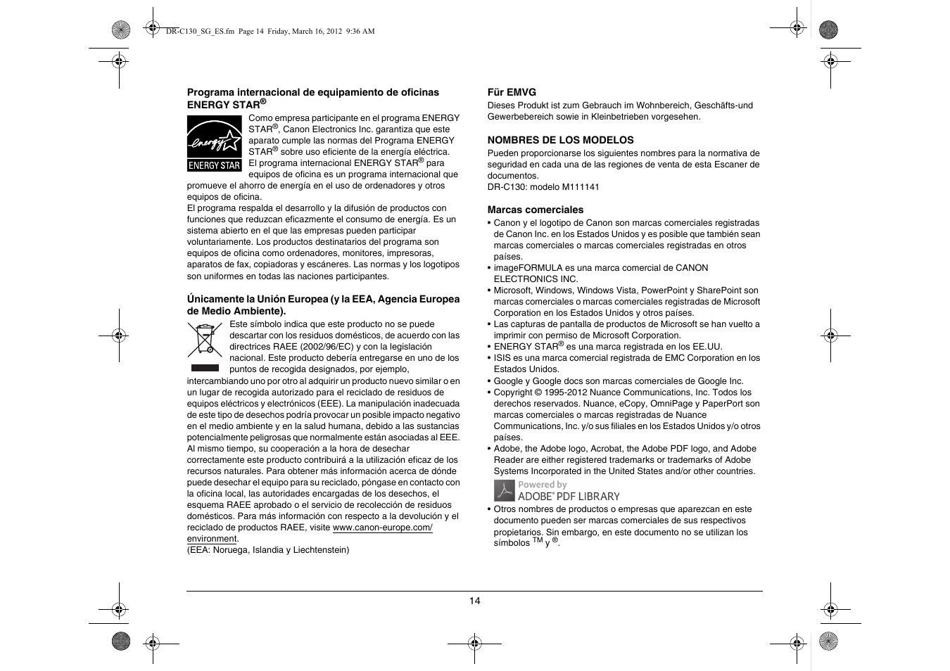 Canon imageFORMULA DR-C130 Document Scanner User Manual | Page 47 / 50