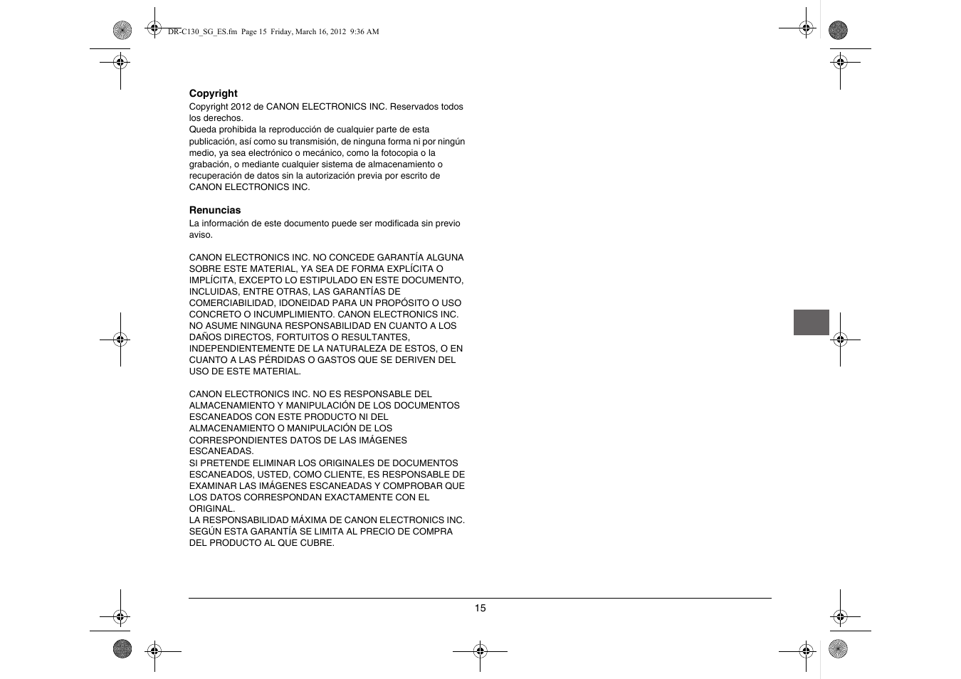 Canon imageFORMULA DR-C130 Document Scanner User Manual | Page 48 / 50