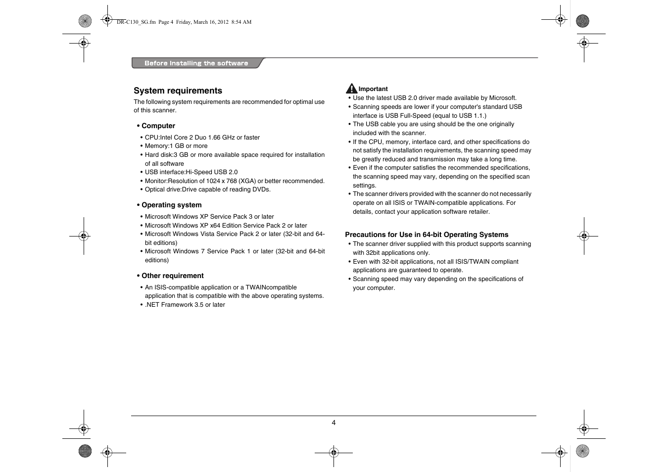 Canon imageFORMULA DR-C130 Document Scanner User Manual | Page 5 / 50