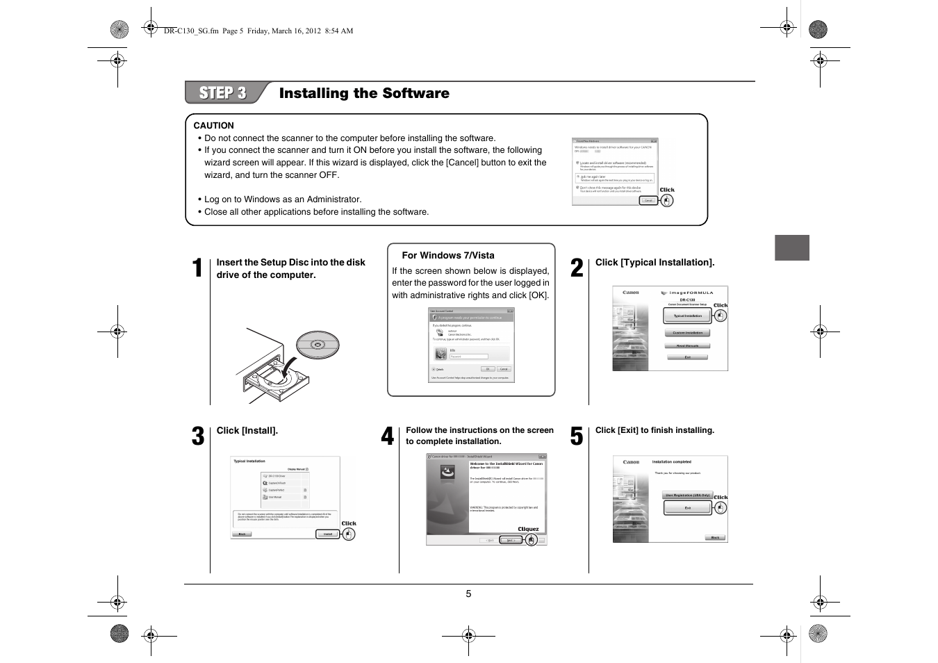 Canon imageFORMULA DR-C130 Document Scanner User Manual | Page 6 / 50