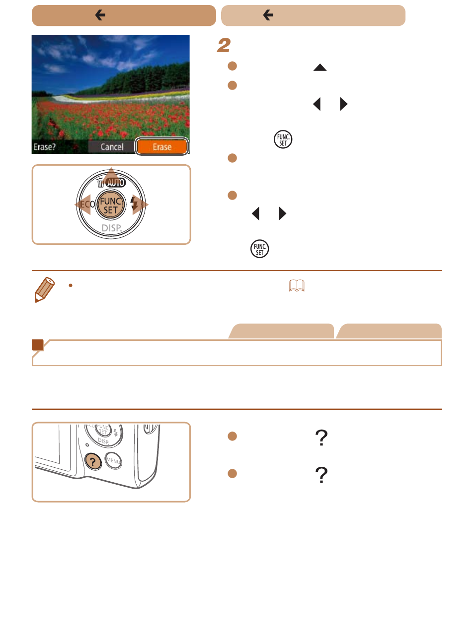 Accessing the help menu, Erase the image | Canon PowerShot ELPH 150 IS User Manual | Page 33 / 222