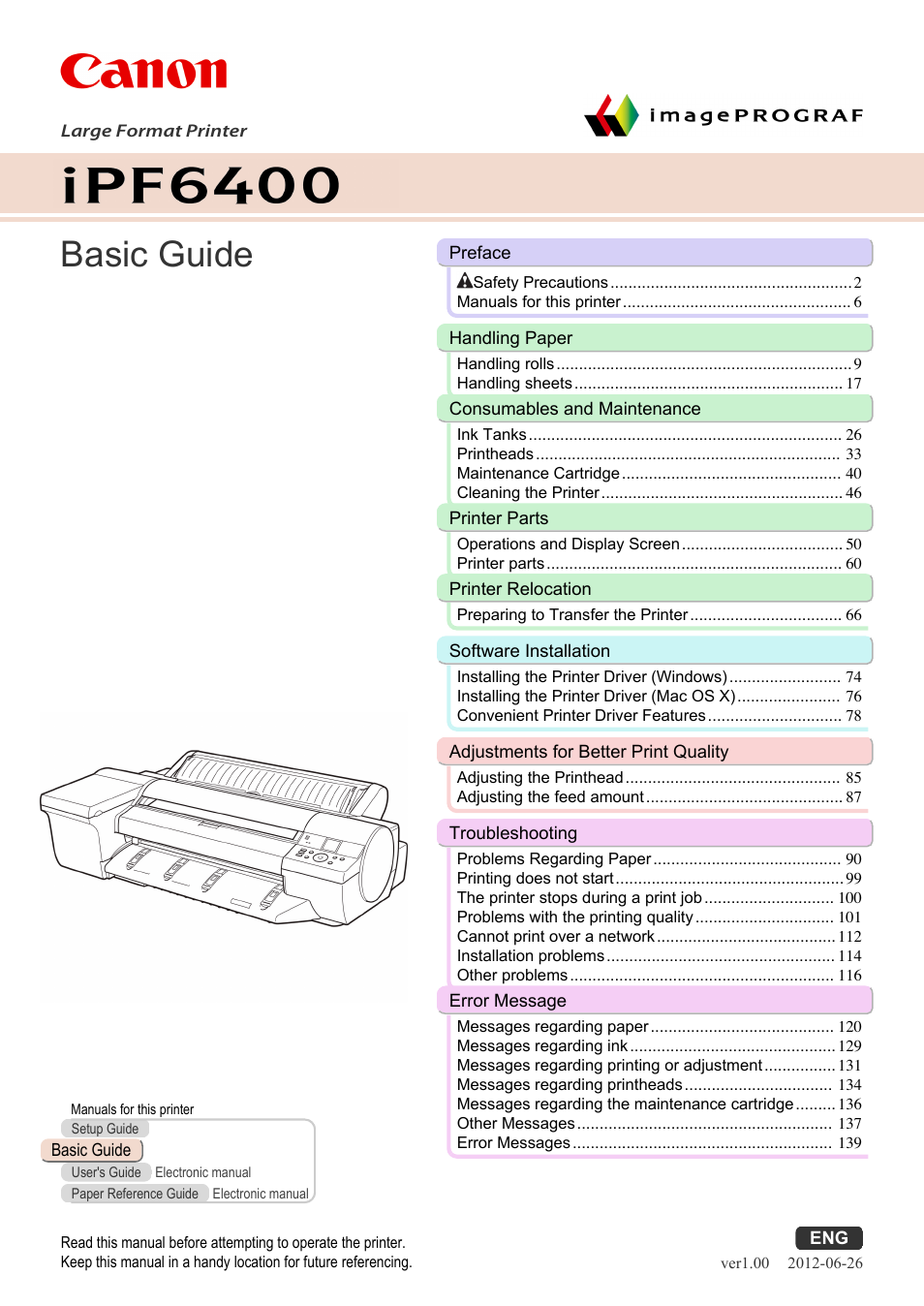 Canon imagePROGRAF iPF6400 User Manual | 142 pages