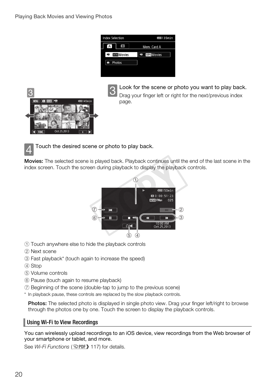 Cop y | Canon VIXIA HF G30 User Manual | Page 20 / 26