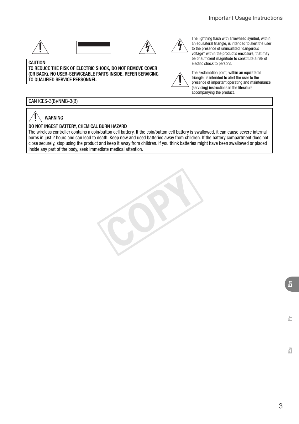 Cop y | Canon VIXIA HF G30 User Manual | Page 3 / 26