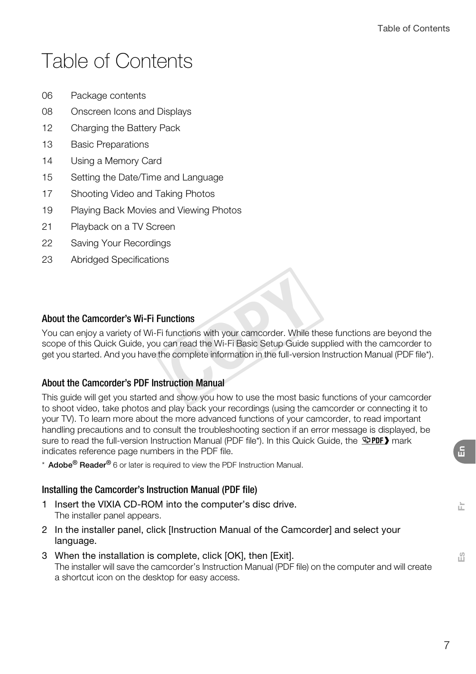 Canon VIXIA HF G30 User Manual | Page 7 / 26