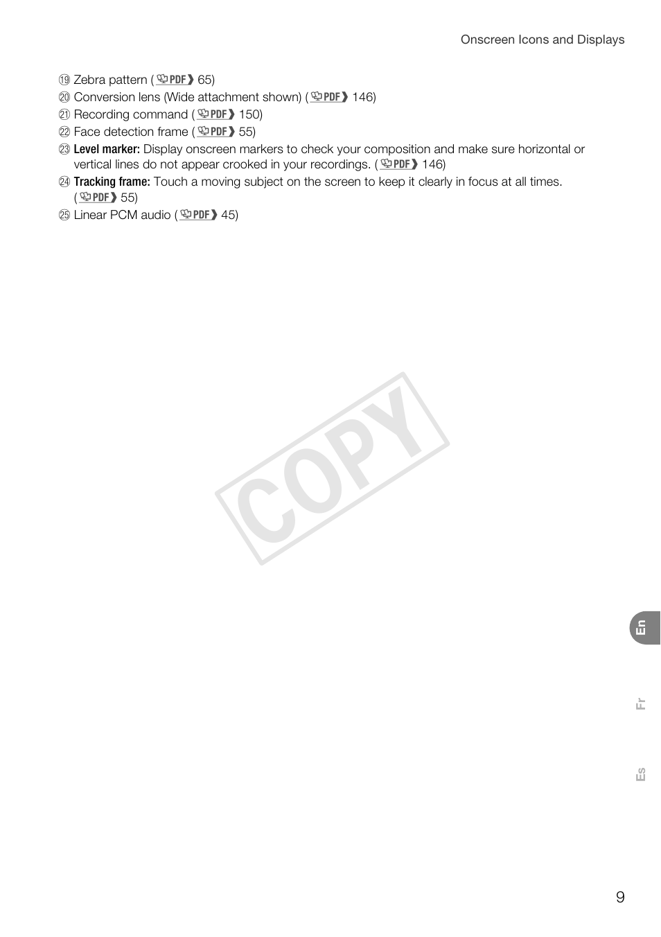 Cop y | Canon VIXIA HF G30 User Manual | Page 9 / 26