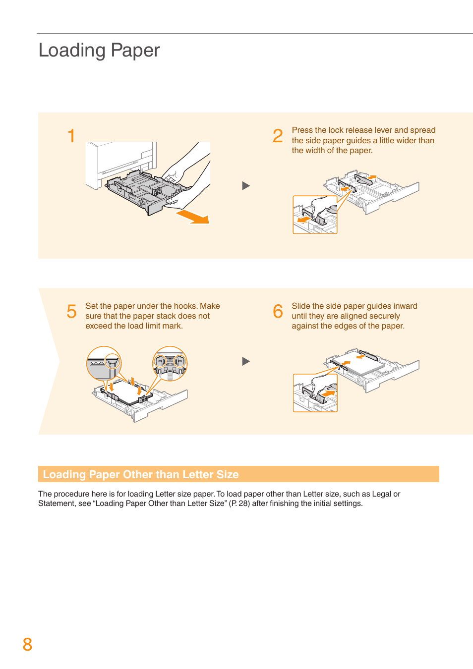 Loading paper | Canon Color imageCLASS MF8280Cw User Manual | Page 8 / 36