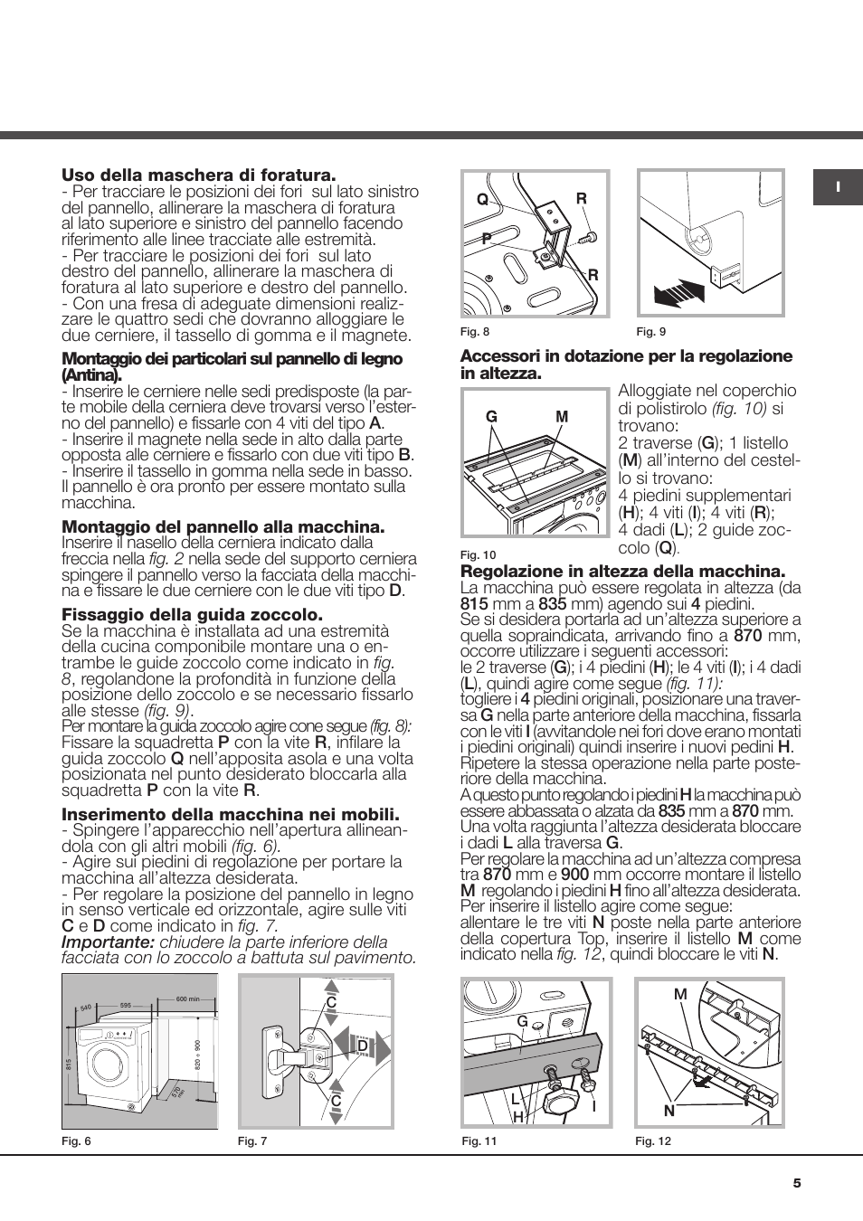 Hotpoint Ariston da incasso AWM 108 (EU).N User Manual | Page 5 / 56