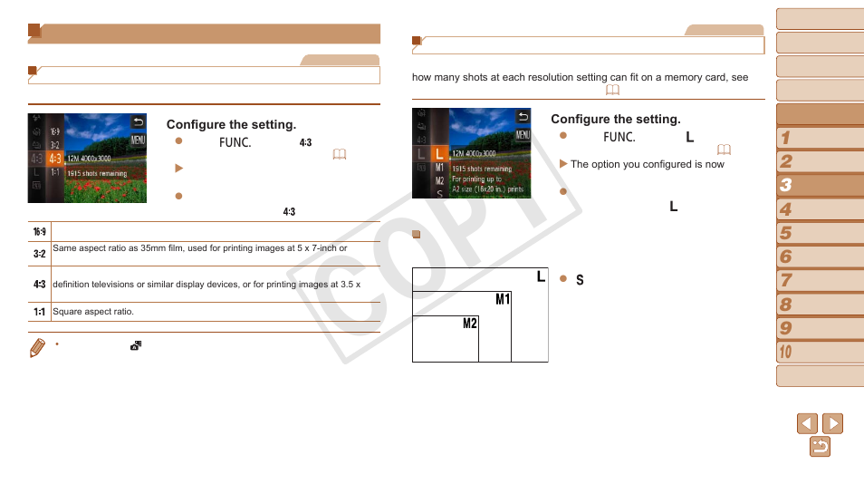 Image customization features, Image customization, Features | Settings, 49), the maximum zoom factor can be achieved, Cop y | Canon PowerShot N User Manual | Page 49 / 135