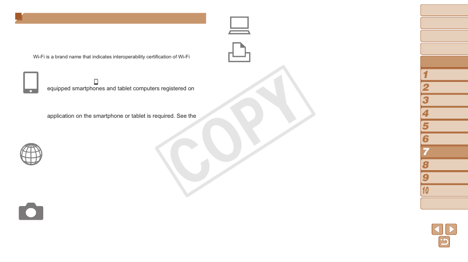 What you can do with wi-fi, Cop y | Canon PowerShot N User Manual | Page 81 / 135