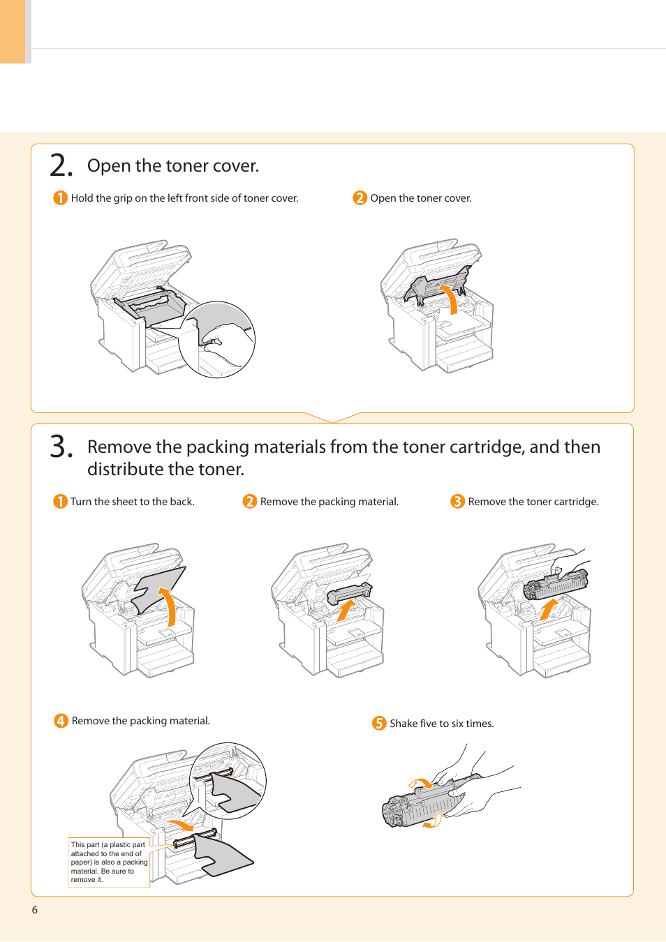 Open the toner cover | Canon imageCLASS D550 User Manual | Page 8 / 28