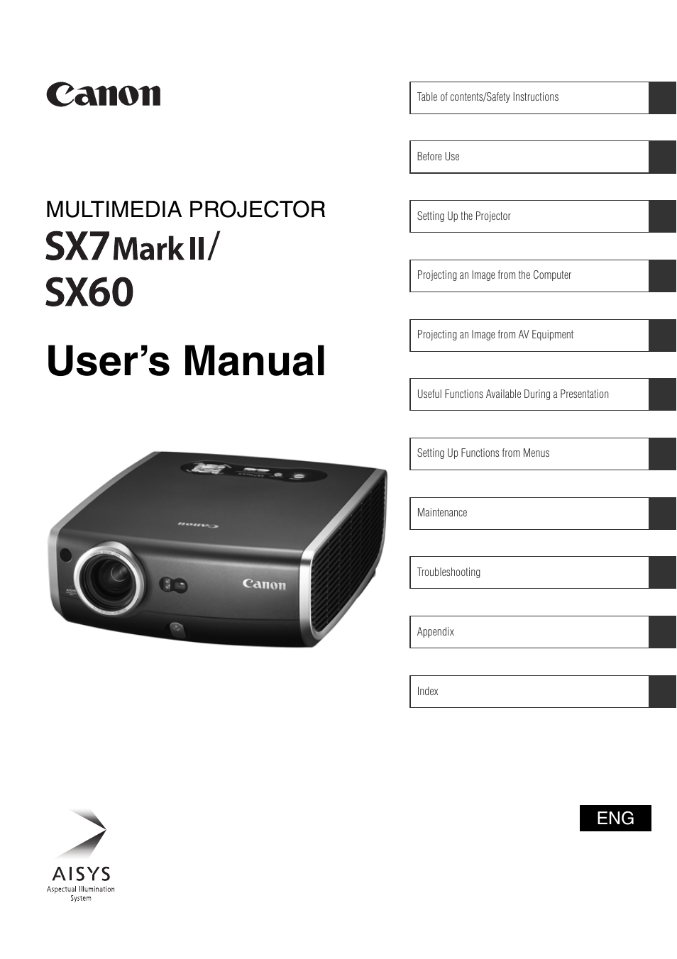 Canon REALiS SX60 User Manual | 146 pages