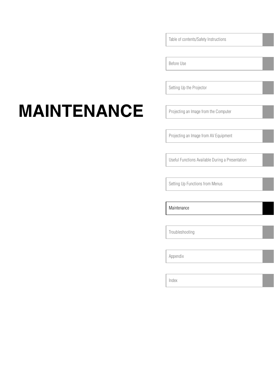 Maintenance | Canon REALiS SX60 User Manual | Page 119 / 146