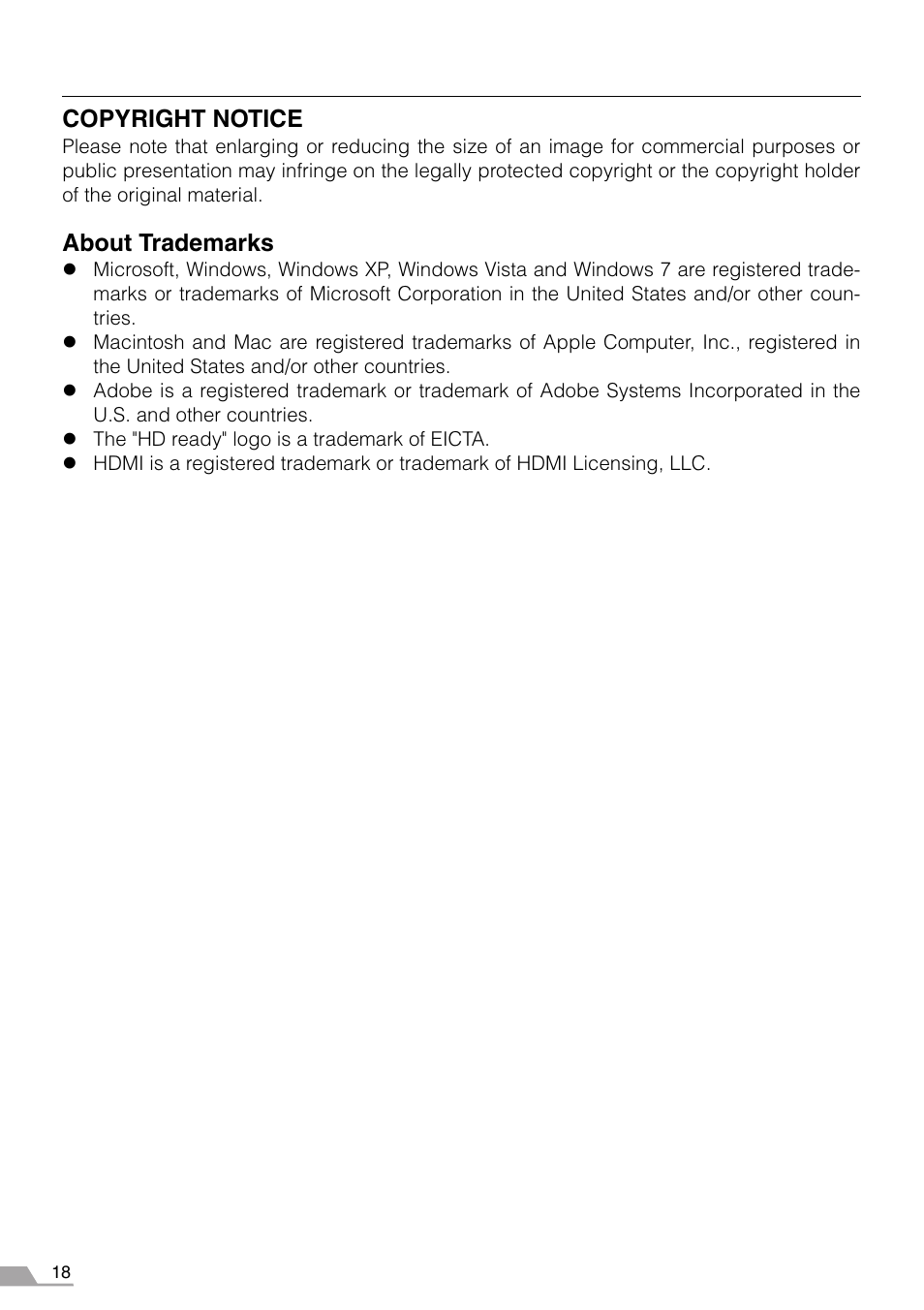 Copyright notice, About trademarks | Canon REALiS SX60 User Manual | Page 18 / 146