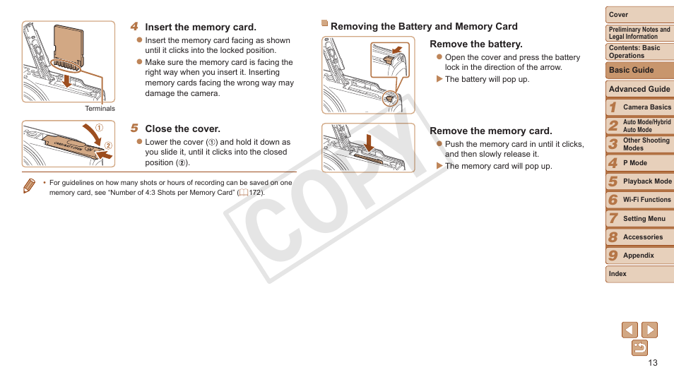 Cop y | Canon PowerShot ELPH 330 HS User Manual | Page 13 / 178