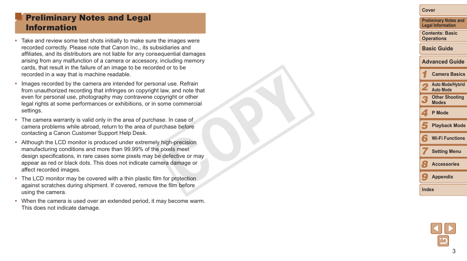 Cop y | Canon PowerShot ELPH 330 HS User Manual | Page 3 / 178