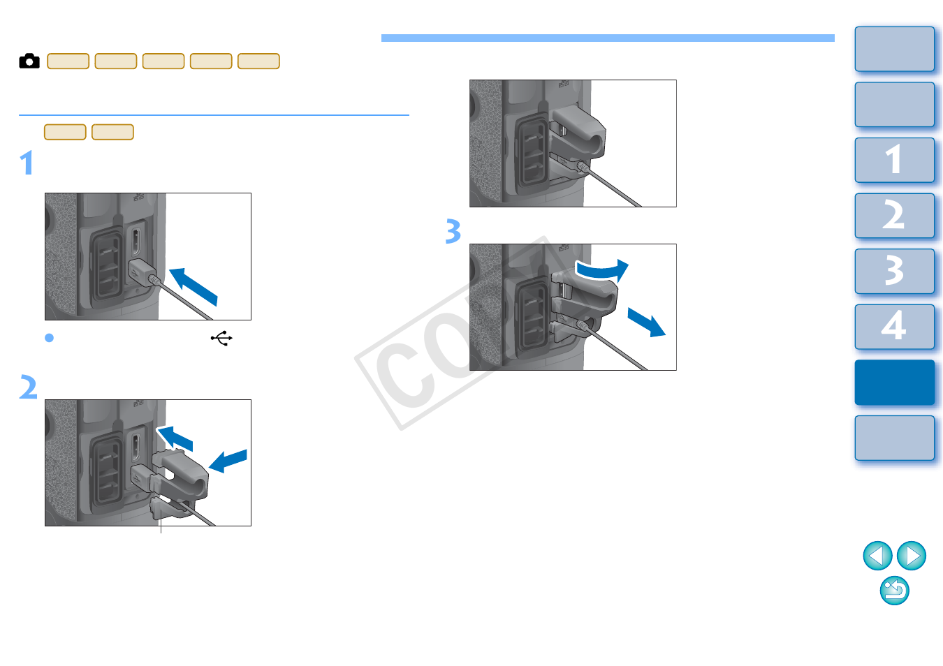 Fixing the plug to the camera, P.92 to, Cop y | Canon EOS Rebel T5 18-55 IS II Kit User Manual | Page 93 / 110