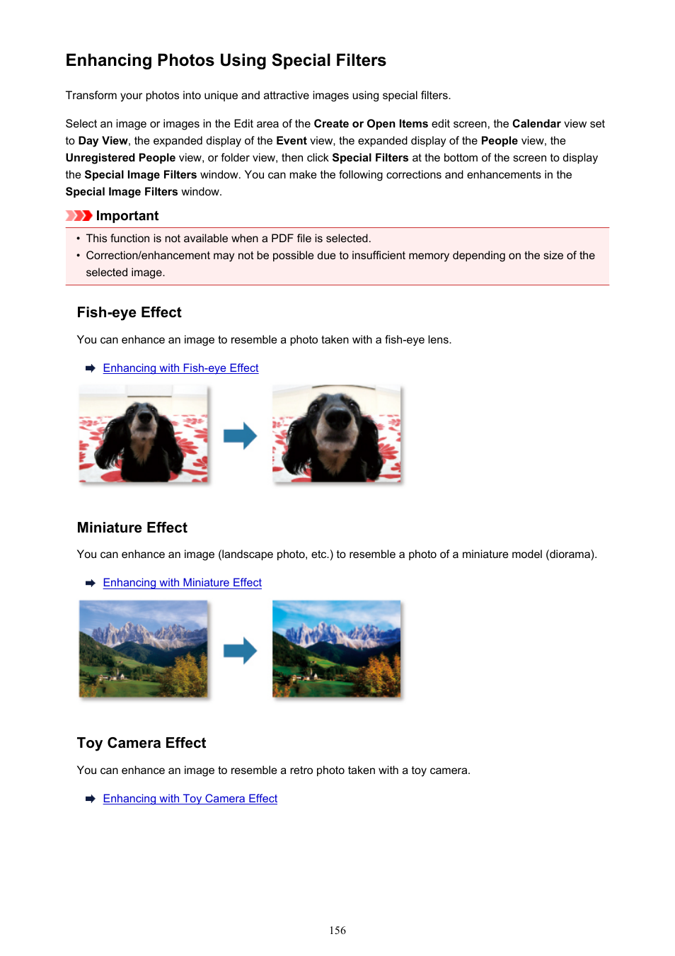 Enhancing photos using special filters | Canon PIXMA Pro9000 Mark II User Manual | Page 156 / 303