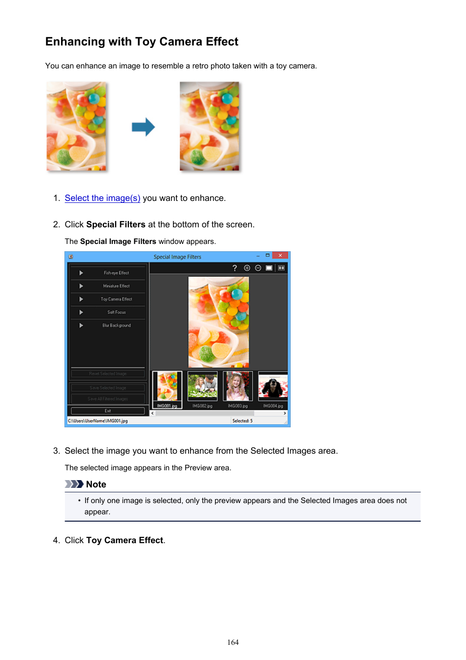 Enhancing with toy camera effect | Canon PIXMA Pro9000 Mark II User Manual | Page 164 / 303