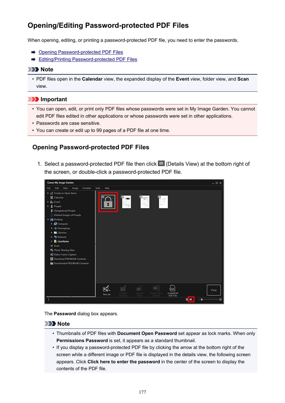 Opening/editing password-protected pdf files | Canon PIXMA Pro9000 Mark II User Manual | Page 177 / 303
