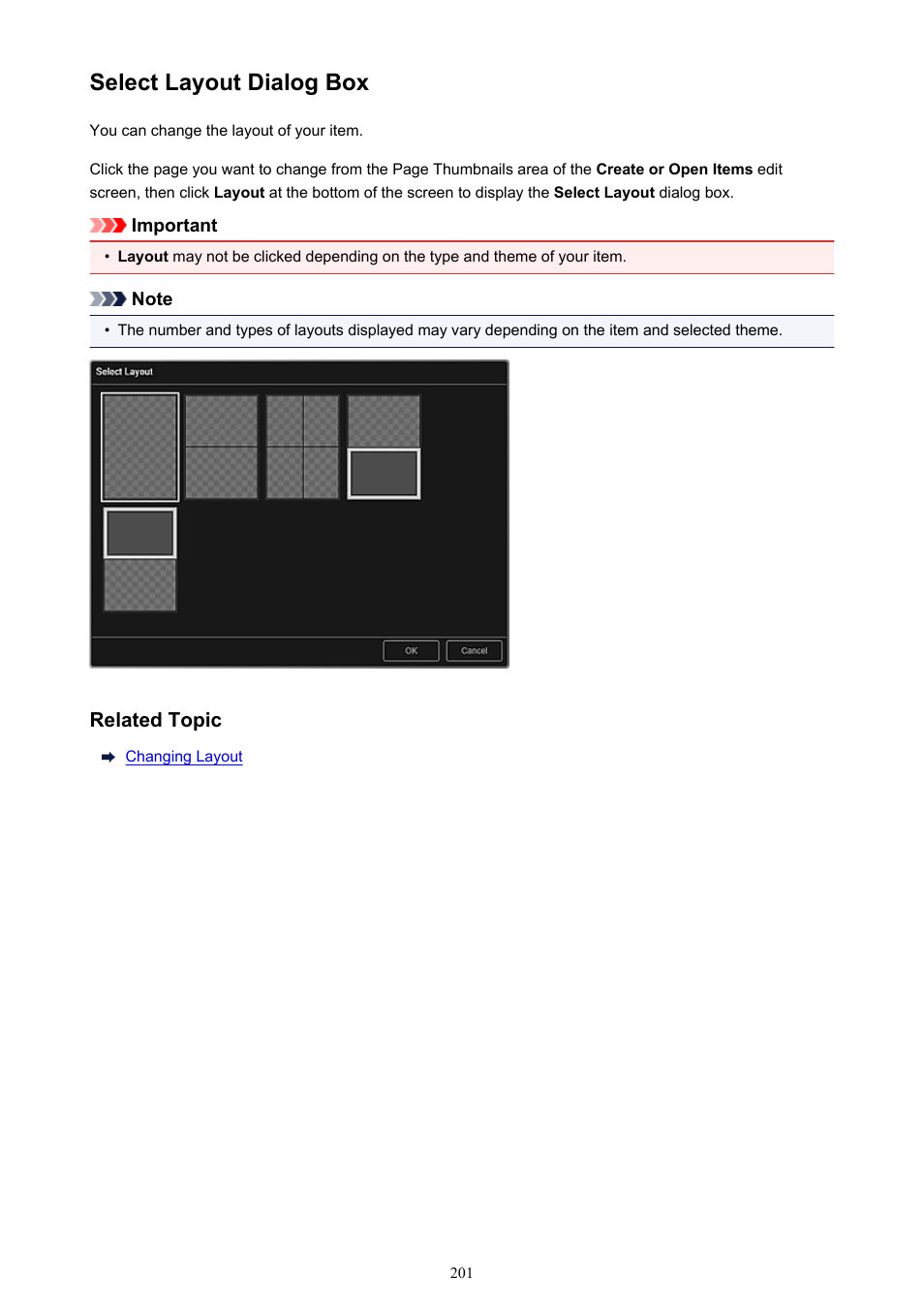 Select layout dialog box | Canon PIXMA Pro9000 Mark II User Manual | Page 201 / 303