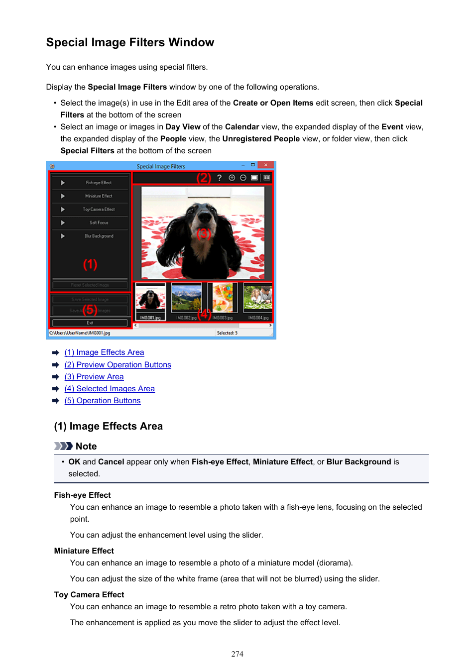 Special image filters window | Canon PIXMA Pro9000 Mark II User Manual | Page 274 / 303