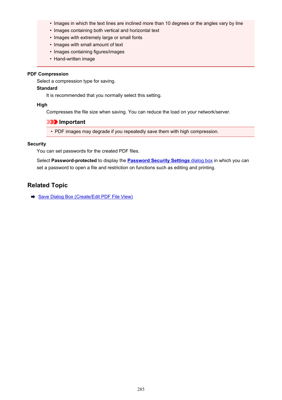 Related topic | Canon PIXMA Pro9000 Mark II User Manual | Page 285 / 303