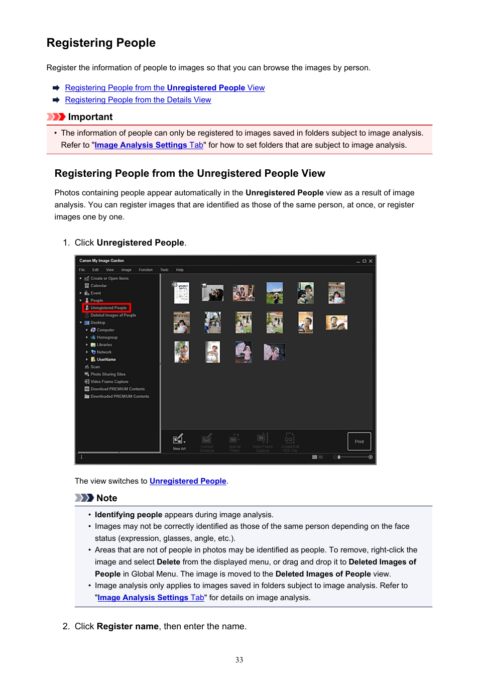 Registering people | Canon PIXMA Pro9000 Mark II User Manual | Page 33 / 303