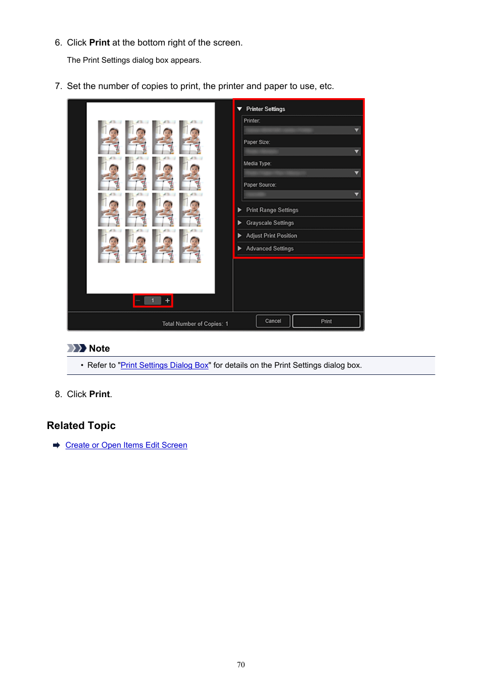 Related topic | Canon PIXMA Pro9000 Mark II User Manual | Page 70 / 303