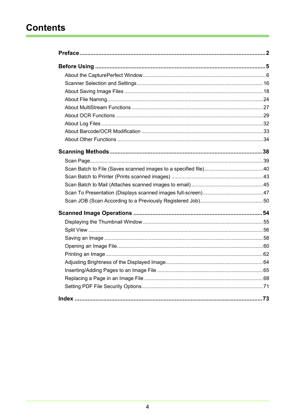 Canon imageFORMULA DR-2020U Universal Workgroup Scanner User Manual | Page 4 / 73