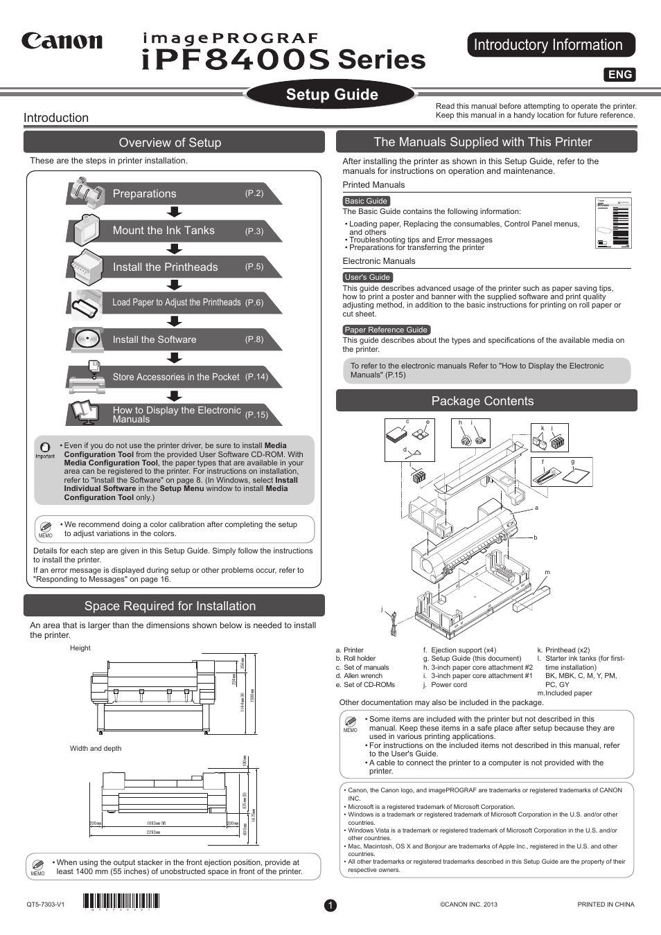 Canon imagePROGRAF iPF8400S User Manual | 16 pages