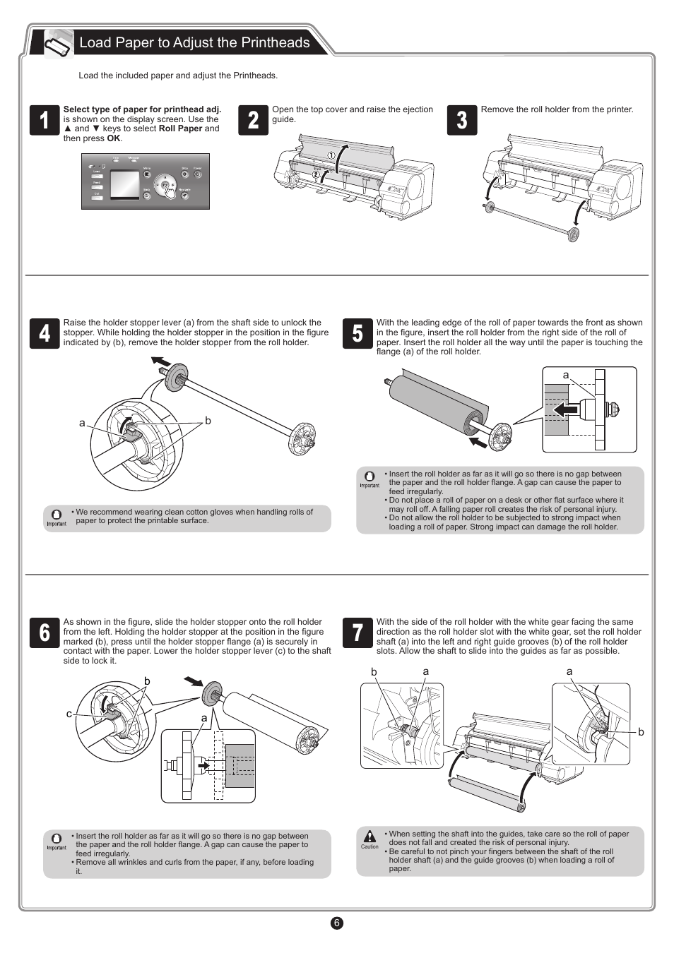 Load paper to adjust the printheads | Canon imagePROGRAF iPF8400S User Manual | Page 6 / 16