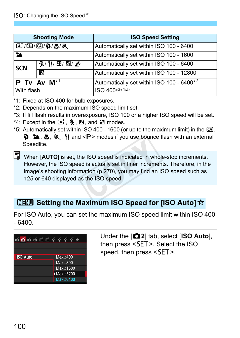 Cop y | Canon EOS Rebel SL1 18-55mm IS STM Lens Kit User Manual | Page 100 / 388