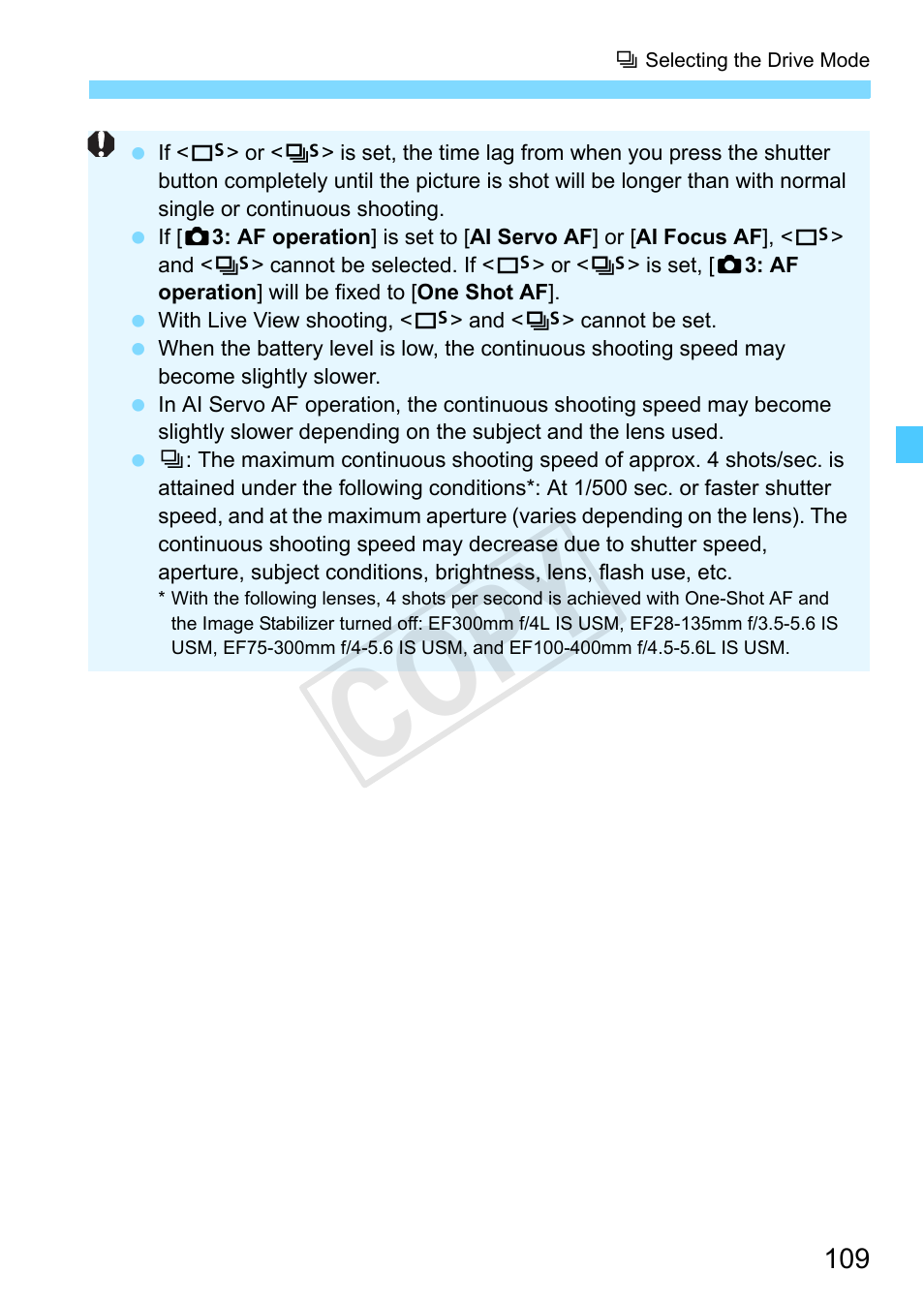 Cop y | Canon EOS Rebel SL1 18-55mm IS STM Lens Kit User Manual | Page 109 / 388