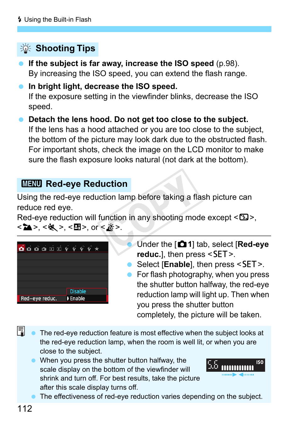 P.112/1, Cop y | Canon EOS Rebel SL1 18-55mm IS STM Lens Kit User Manual | Page 112 / 388