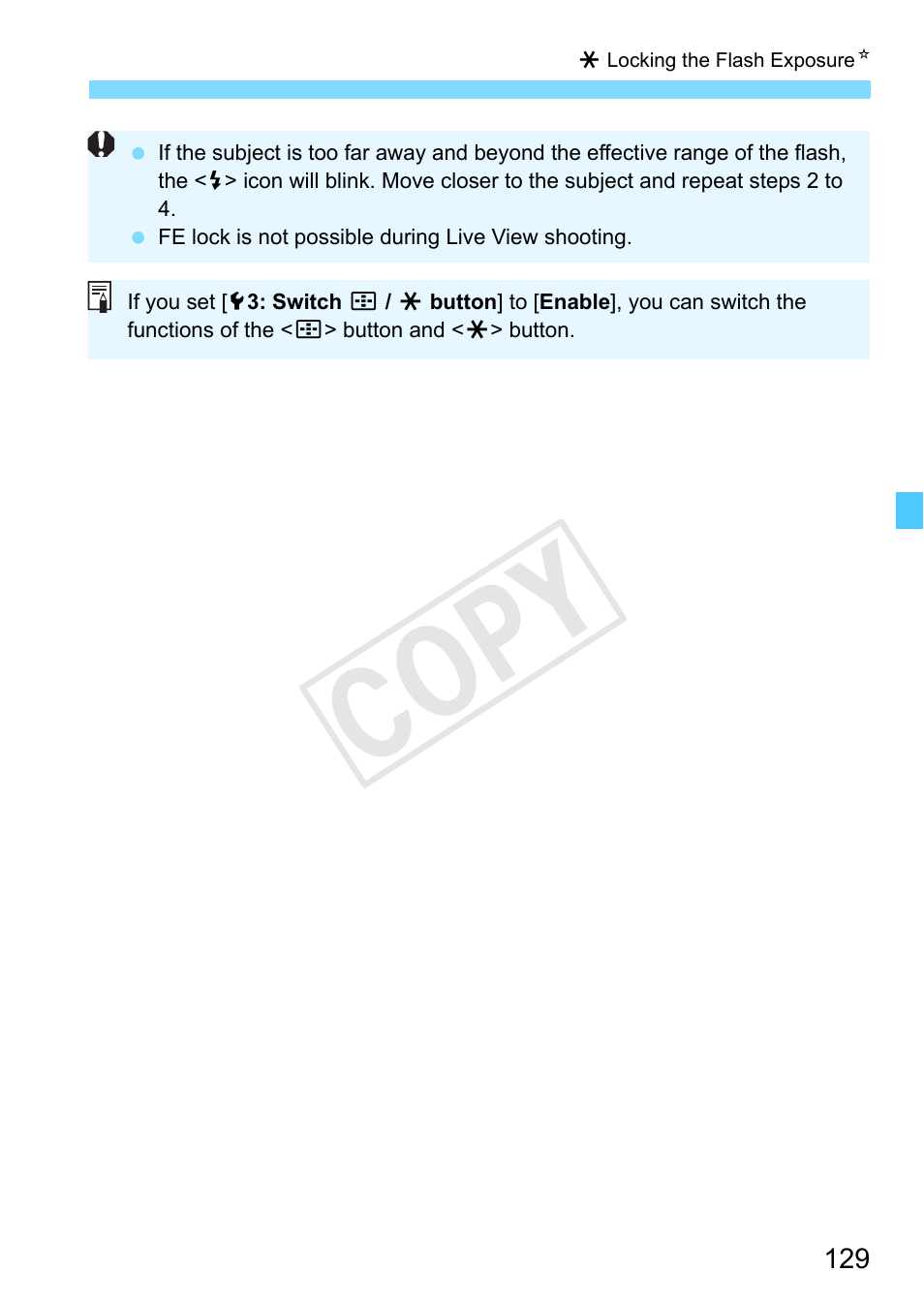 Cop y | Canon EOS Rebel SL1 18-55mm IS STM Lens Kit User Manual | Page 129 / 388