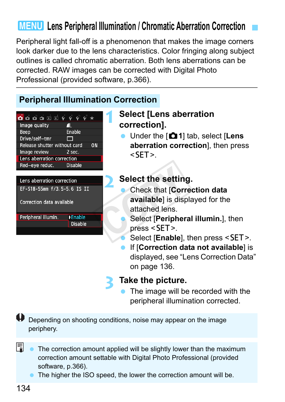 P.134, Cop y | Canon EOS Rebel SL1 18-55mm IS STM Lens Kit User Manual | Page 134 / 388
