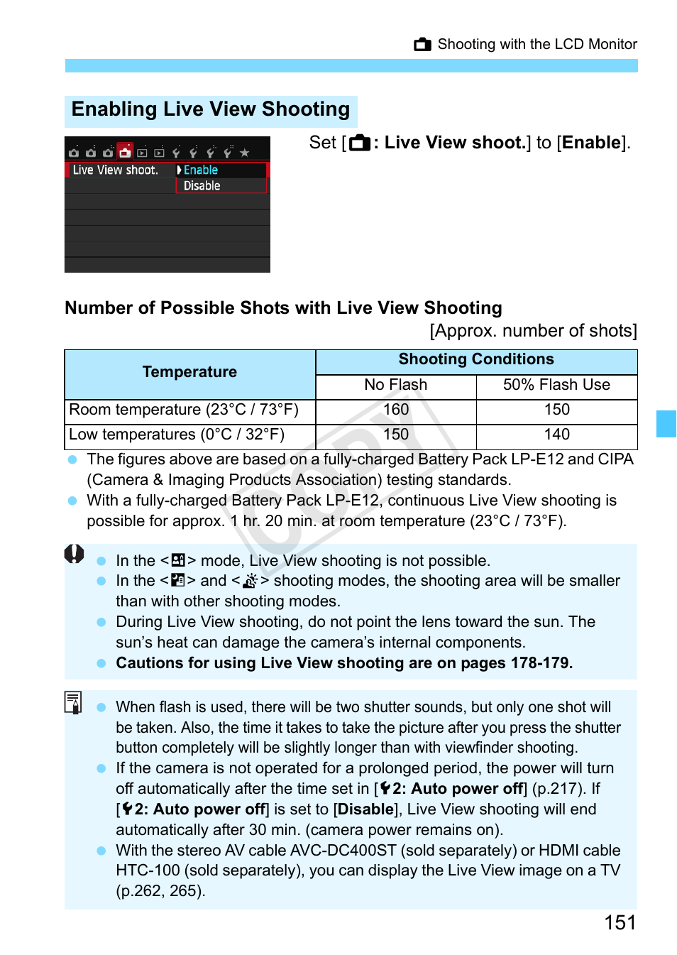 Cop y | Canon EOS Rebel SL1 18-55mm IS STM Lens Kit User Manual | Page 151 / 388